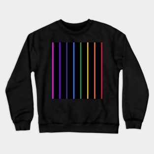 Vintage black and narrow rainbow stripes - vertical Crewneck Sweatshirt